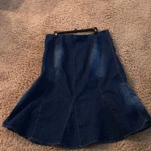 Denim gored skirt